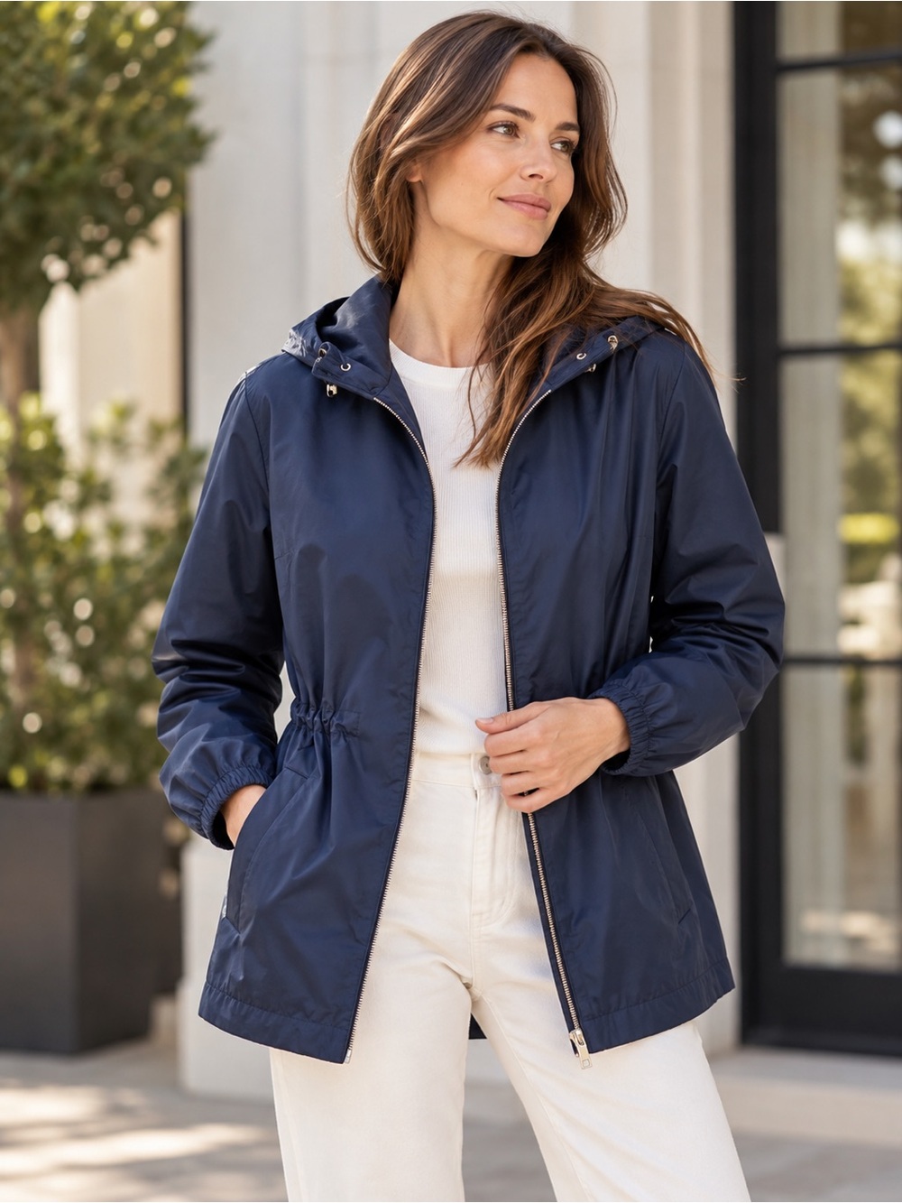 Massimo Dutti Women’s Navy Parka Jacket – Size S